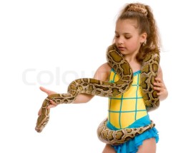Yellow Python and Girl