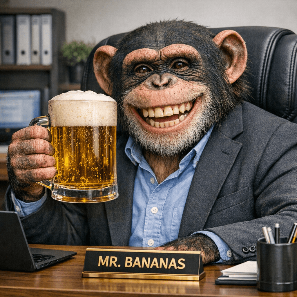 Monkey with beer